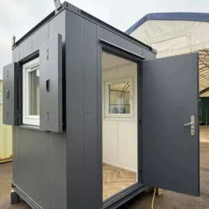 6x6 pies Oficina en caseta de vigilancia Espacio abierto Caseta de seguridad Edificio portátil